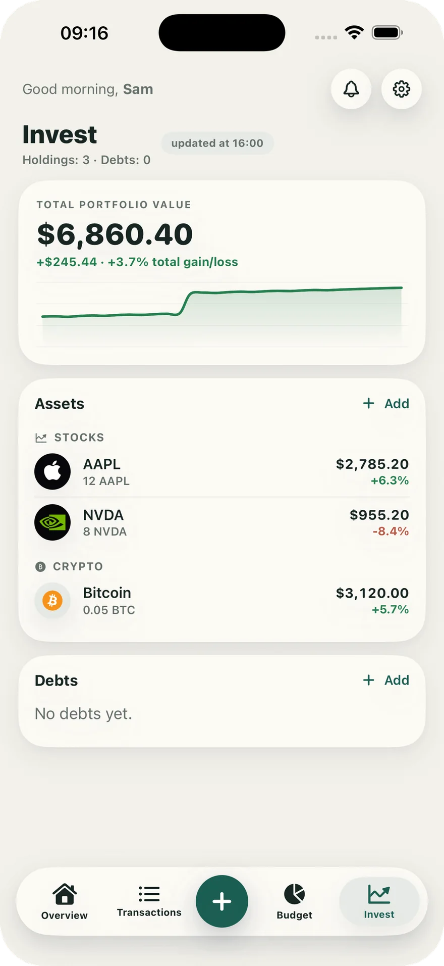 Vén Wallet app screenshot